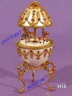 Oeufs musicaux en v&eacute;ritable coquille d oeuf de style faberg&eacute; Oeuf musical : oeuf musical en v&eacute;ritable coquille d'oeuf de style Faberg&eacute;