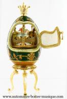 Oeufs musicaux en v&eacute;ritable coquille d oeuf de style faberg&eacute; Oeuf musical : oeuf musical en v&eacute;ritable coquille d'oeuf de style Faberg&eacute;