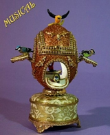 Oeufs musicaux en v&eacute;ritable coquille d oeuf de style faberg&eacute; Oeuf musical : oeuf musical en v&eacute;ritable coquille d'oeuf de style Faberg&eacute;