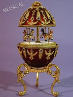 Oeufs musicaux en v&eacute;ritable coquille d oeuf de style faberg&eacute; Oeuf musical : oeuf musical en v&eacute;ritable coquille d'oeuf de style Faberg&eacute;