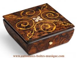 Bo&icirc;tes &agrave; bijoux musicales Reuge Bo&icirc;te &agrave; bagues musicale Reuge : bo&icirc;te &agrave; bagues de 36 lames avec arabesques