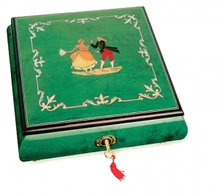 Bo&icirc;tes &agrave; bijoux musicales lut&egrave;ce cr&eacute;ations 18 et 30 lames Bo&icirc;te &agrave; bijoux musicale : bo&icirc;te &agrave; bijoux de 18 lames avec marqueterie danseurs