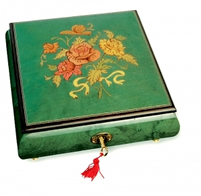 Bo&icirc;tes &agrave; bijoux musicales lut&egrave;ce cr&eacute;ations 18 et 30 lames Bo&icirc;te &agrave; bijoux musicale : bo&icirc;te &agrave; bijoux de 18 lames avec marqueterie bouquet de fleurs