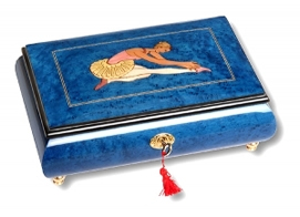 Bo&icirc;tes &agrave; bijoux musicales lut&egrave;ce cr&eacute;ations 18 et 30 lames Bo&icirc;te &agrave; bijoux musicale : bo&icirc;te &agrave; bijoux de 30 lames avec marqueterie ballerine