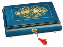 Bo&icirc;tes &agrave; bijoux musicales lut&egrave;ce cr&eacute;ations 18 et 30 lames Bo&icirc;te &agrave; bijoux musicale : bo&icirc;te &agrave; bijoux de 30 lames avec marqueterie fleurs
