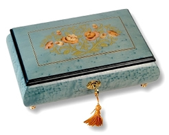 Bo&icirc;tes &agrave; bijoux musicales lut&egrave;ce cr&eacute;ations 18 et 30 lames Bo&icirc;te &agrave; bijoux musicale : bo&icirc;te &agrave; bijoux de 30 lames avec marqueterie fleurs
