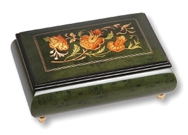 Bo&icirc;tes &agrave; bijoux musicales lut&egrave;ce cr&eacute;ations 18 et 30 lames Bo&icirc;te &agrave; bijoux musicale : bo&icirc;te &agrave; bijoux de 18 lames avec marqueterie fleurs