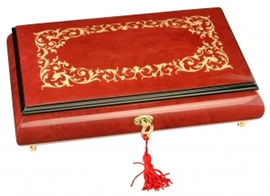 Bo&icirc;tes &agrave; bijoux musicales lut&egrave;ce cr&eacute;ations 18 et 30 lames Bo&icirc;te &agrave; bijoux musicale : bo&icirc;te &agrave; bijoux de 30 lames avec marqueterie arabesques