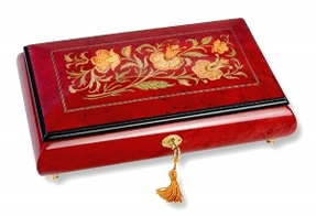 Bo&icirc;tes &agrave; bijoux musicales lut&egrave;ce cr&eacute;ations 18 et 30 lames Bo&icirc;te &agrave; bijoux musicale : bo&icirc;te &agrave; bijoux de 30 lames avec marqueterie fleurs