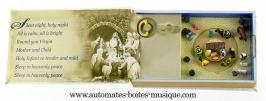Livres musicaux miniatures Livre musical miniature en cuir avec sc&egrave;ne anim&eacute;e : livre musical avec cr&egrave;che