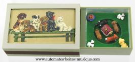 Bo&icirc;tes d allumettes musicales Bo&icirc;te d'allumettes musicale avec sc&egrave;ne anim&eacute;e miniature : chiens