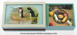Bo&icirc;tes d allumettes musicales Bo&icirc;te d'allumettes musicale avec sc&egrave;ne anim&eacute;e miniature : chats