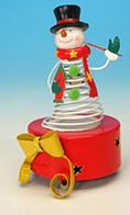 Ressorts de No&euml;l Bo&icirc;te &agrave; musique de No&euml;l avec ressort : bo&icirc;te &agrave; musique bonhomme de neige