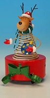 Ressorts de No&euml;l Bo&icirc;te &agrave; musique de No&euml;l avec ressort : bo&icirc;te &agrave; musique renne de No&euml;l