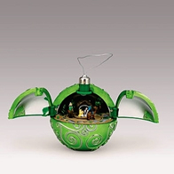 Boules musicales pour sapins de No&euml;l Boule musicale pour sapin de No&euml;l avec sc&egrave;ne anim&eacute;e : boule musicale verte
