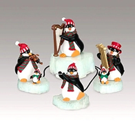Automates musiciens de No&euml;l Automates musiciens de No&euml;l : automate repr&eacute;sentant un orchestre de pingouins
