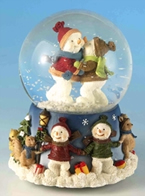 Boules &agrave; neige musicales de noel Boule &agrave; neige musicale de no&euml;l : bonshommes de neige dansants