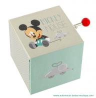 Boîtes à musique Walt Disney Boîte à musique à manivelle Trousselier avec un personnage de Walt Disney : boîte à musique Mickey "baby"