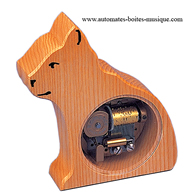 Bo&icirc;tes &agrave; musique animaux en bois Bo&icirc;te &agrave; musique en bois avec m&eacute;canisme musical suisse : bo&icirc;te &agrave; musique chat