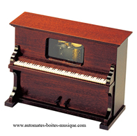 Instruments de musique miniature en bois Instrument de musique miniature : bo&icirc;te &agrave; musique piano droit en bois