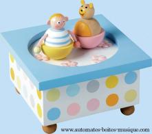 Bo&icirc;tes &agrave; musique pour la petite enfance Bo&icirc;te &agrave; musique Trousselier : bo&icirc;te anim&eacute;e Trousselier avec personnages mobiles