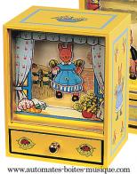 Bo&icirc;tes &agrave; musique avec animaux Bo&icirc;te &agrave; musique anim&eacute;e Trousselier : bo&icirc;te Trousselier avec lapin