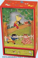 Bo&icirc;tes &agrave; musique avec animaux Bo&icirc;te &agrave; musique anim&eacute;e Trousselier : bo&icirc;te Trousselier avec chat