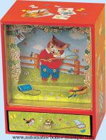 Bo&icirc;tes &agrave; musique avec animaux Bo&icirc;te &agrave; musique anim&eacute;e Trousselier : bo&icirc;te Trousselier avec chat