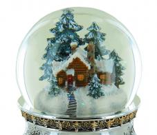Boules à neige musicales de Noël disponibles sur commande (nous contacter) Boule à neige musicale de Noël : boule à neige musicale en verre "Chalet sous la neige"
