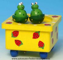 Bo&icirc;tes &agrave; musique pour la petite enfance Bo&icirc;te &agrave; musique anim&eacute;e pour enfants : bo&icirc;te &agrave; musique avec grenouilles dansantes