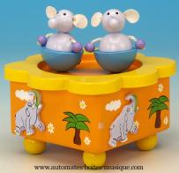 Bo&icirc;tes &agrave; musique pour la petite enfance Bo&icirc;te &agrave; musique anim&eacute;e pour enfants : bo&icirc;te &agrave; musique avec &eacute;l&eacute;phants dansants