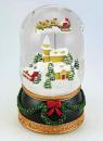 Boule à neige musicale de Noël avec globe en verre, village de Noël et Père Noël - Jingle bells