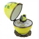 Oeuf musical de style Fabergé en porcelaine de Limoges avec oiseau - Musique sur l'eau (Haendel)