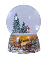 Boules à neige musicales de Noël disponibles sur commande (nous contacter) Boule à neige musicale de Noël en verre et porcelaine: boule à neige avec scène de patinage artistique