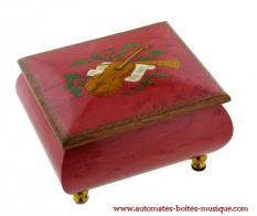 Petites boîtes à musique en bois Petite boîte à musique traditionnelle de 18 lames: boîte à musique en marqueterie avec instruments de musique