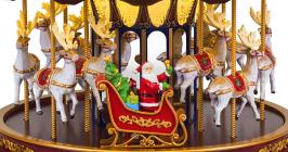 Carrousels musicaux miniatures de Noël Carrousel musical miniature de Noël Mr Christmas: carrousel musical de rennes blancs