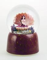Boules à neige musicales classiques (en stock) Boule à neige musicale avec globe en verre et base en porcelaine: boule à neige sirène