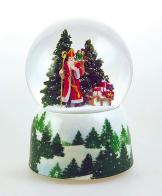 Boules à neige musicales de Noël disponibles sur commande (nous contacter) Boule à neige musicale de Noël: boule à neige avec Saint Nicolas et son traineau rempli de cadeaux
