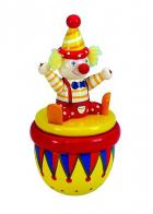 Boîtes à musique avec personnages Boîte à musique animée en bois avec clown: boîte à musique avec clown rouge en jaune