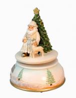 Boîtes à musique sapins de Noël Boîte à musique animée de Noël: boîte à musique avec sapin et Père Noël tournants