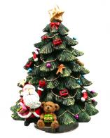 Boîtes à musique sapins de Noël Boîte à musique animée de Noël en forme de sapin de Noël: boîte à musique avec Père Noël et ours