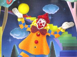 Boîtes à musique avec personnages Boîte à musique animée en bois avec clown: boîte à musique avec mouvements du clown et du ballon