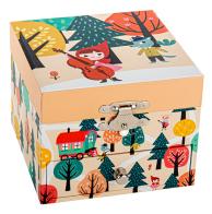 Boîtes à bijoux musicales avec animaux Boîte à bijoux musicale Trousselier en bois: boîte à bijoux avec le petit chaperon rouge dansant