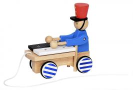 Jouets en bois avec mouvements Jouet mécanique en bois à tirer avec xylophone: jouet mécanique soldat