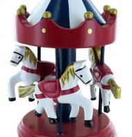 Carrousels musicaux miniatures en bois Carrousel musical miniature en bois avec 3 chevaux de carrousel - The entertainer (Scott Joplin)