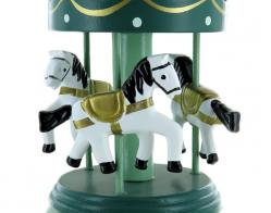 Carrousels musicaux miniatures en bois Carrousel musical miniature en bois avec 3 chevaux de carrousel - Greensleeves