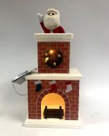 Automates musicaux de Noël (disponibles sur commande) Automate musical de Noël Mr Christmas: automate musical avec Père Noël dans la cheminée