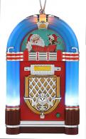 Boules musicales pour sapins de Noël Ornement musical Mr Christmas en forme de Juke-box rétro pour sapin de Noël: ornement musical bleu avec lumière