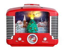 Juke-boxes miniatures Radio musicale nostalgique Mr Christmas avec illumination du sapin de Noël et 12 chansons de Noël