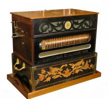 Instruments de musique mécanique anciens (Orgues et boîtes à musique anciens) Orgue à anches Gavioli de 27 touches (26 touches pour la musique et 1 touche pour deux timbres)